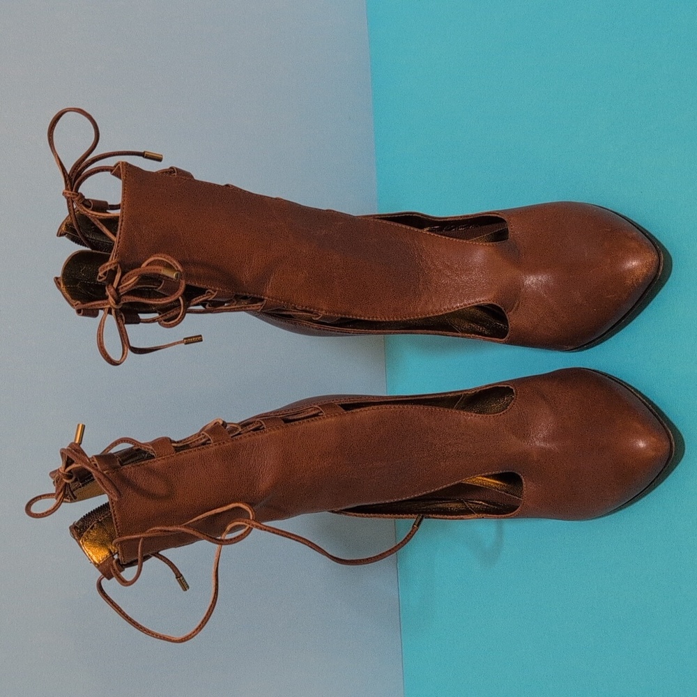 NEW, Bally, ANNY, Switzerland, Italy made, rust brown heels/boots, size 9.5 (9)